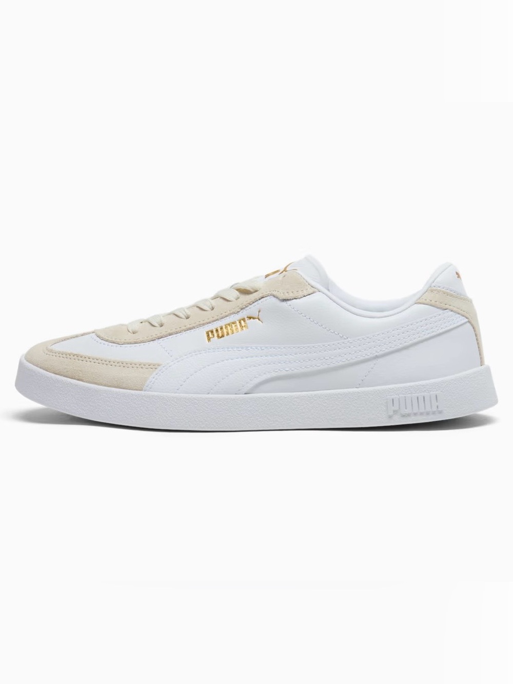 Puma Woman’s White and Beige Low-Top Sneakers with Gold Accents - Picture 2 of 2